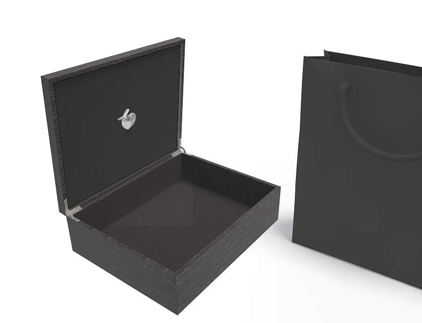 My Custom Design Black wooden box 30 with Heart USB 8GB