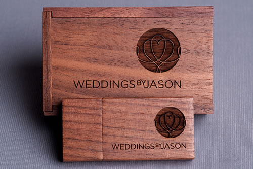 Laser engraved USB and Mini Walnut Wooden Box