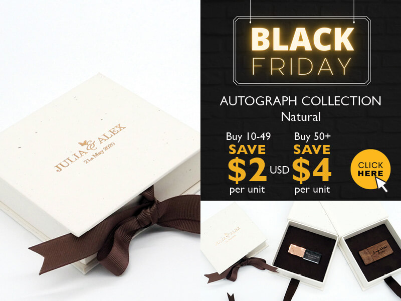 Black Friday Deal - Autograph Natural USB Flash Drive Box