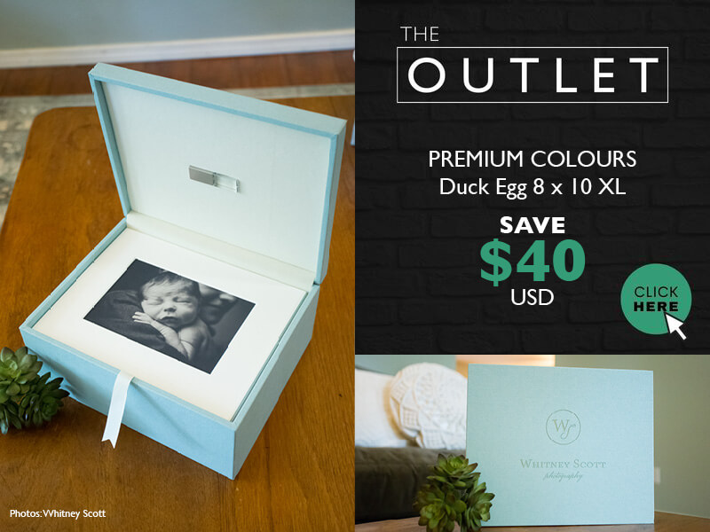 Outlet Clearance - Duck Egg 8x10 Folio Box