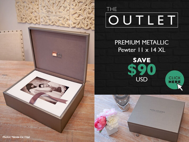 Outlet Clearance - Pewter 11x14 XL Folio Box