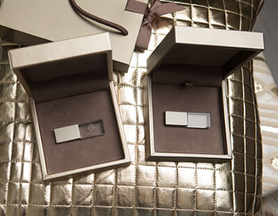 Luxury metallic USB boxes for photographers