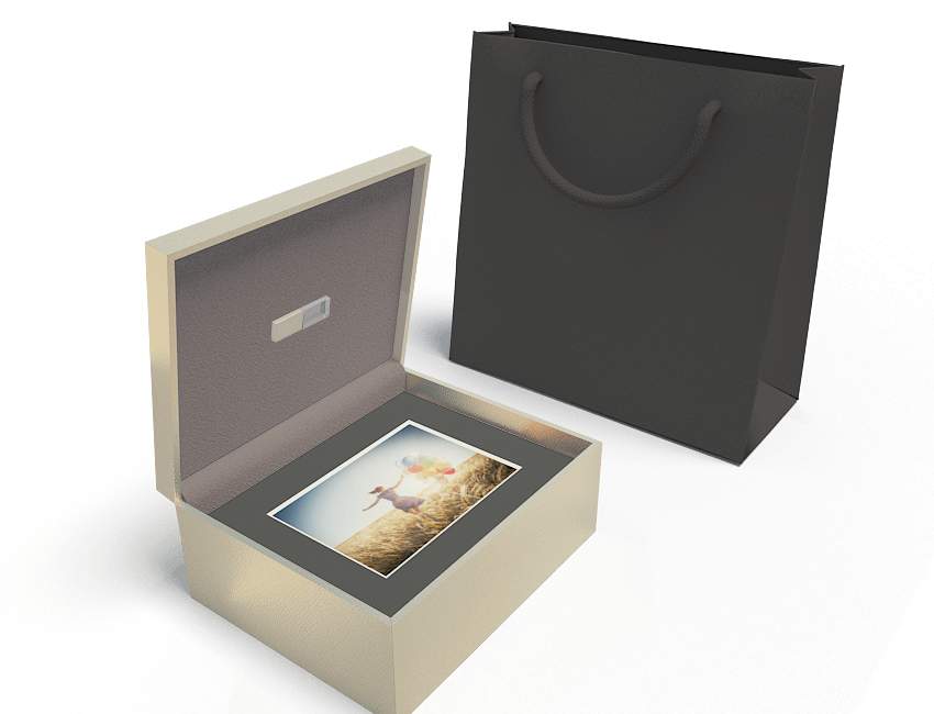 8x10 box with 21+ image box with usb