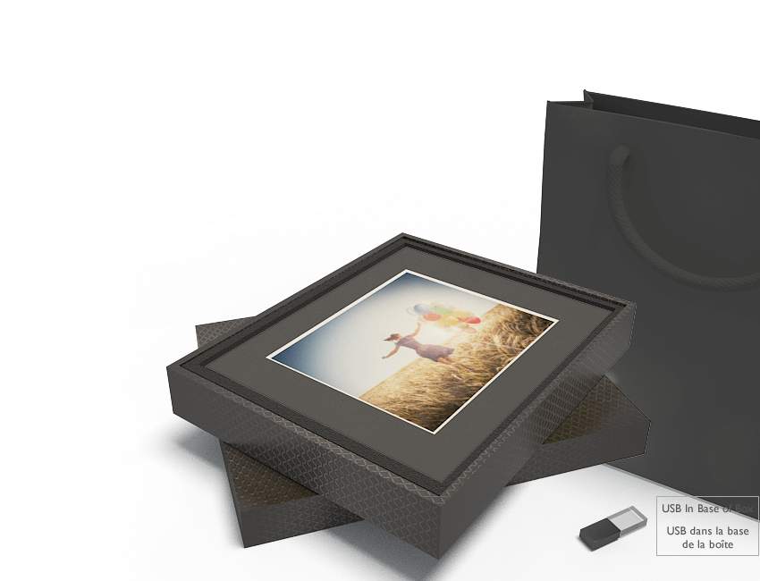 11x14 Diamond Folio Box with Black Mats size 8x10