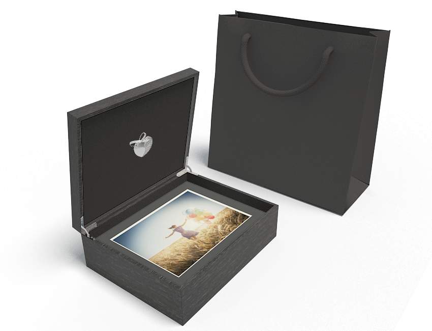 8x10 Black Matte 13 images -Lustre jeweled heart - false bottom