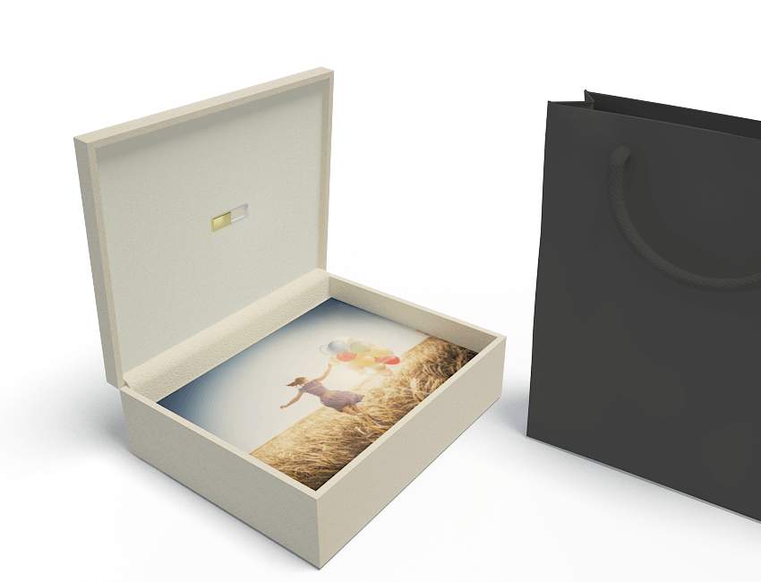 Cream box with USB for Platinum Collection