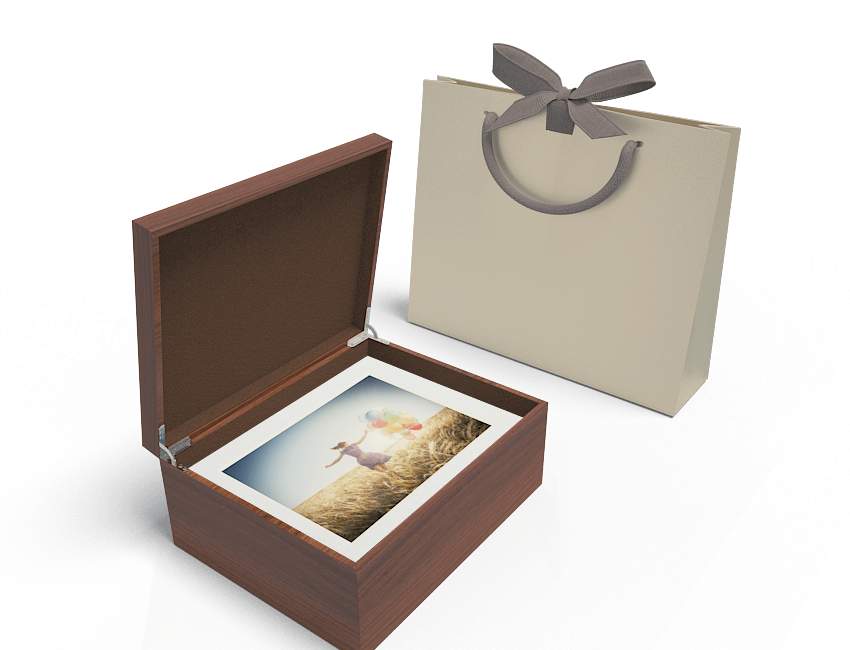 Wooden 8x10 sample box - 30 matted prints
