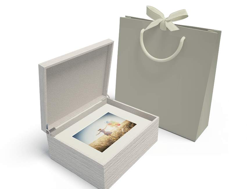 8x10 Large White wood box with USB