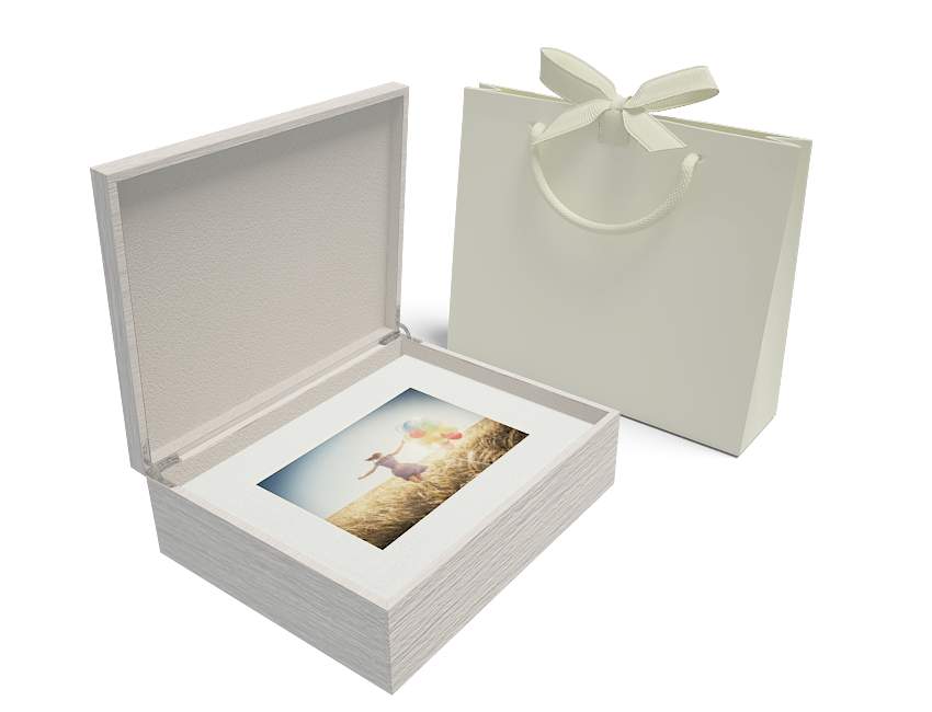 white 11 x 14 with prints