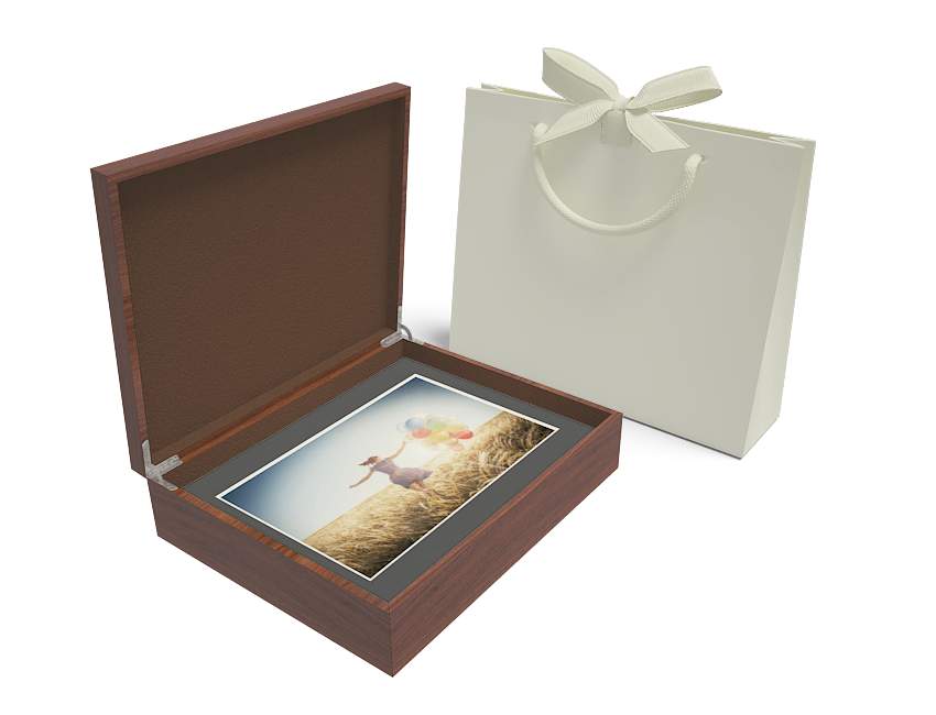 Walnut Box with Black Mats 