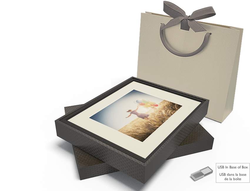 Boîte GM - USB Chrystal/Acier - 10 PP Blancs 10x8