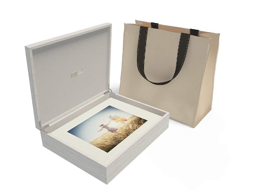 White box 11x14 ivory mats champagn gold usb 