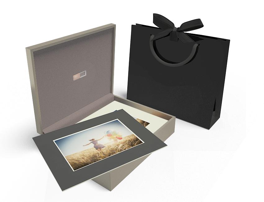 Premium folio - metallic pewter - rose 32 usb - black and ivory mats - black bag