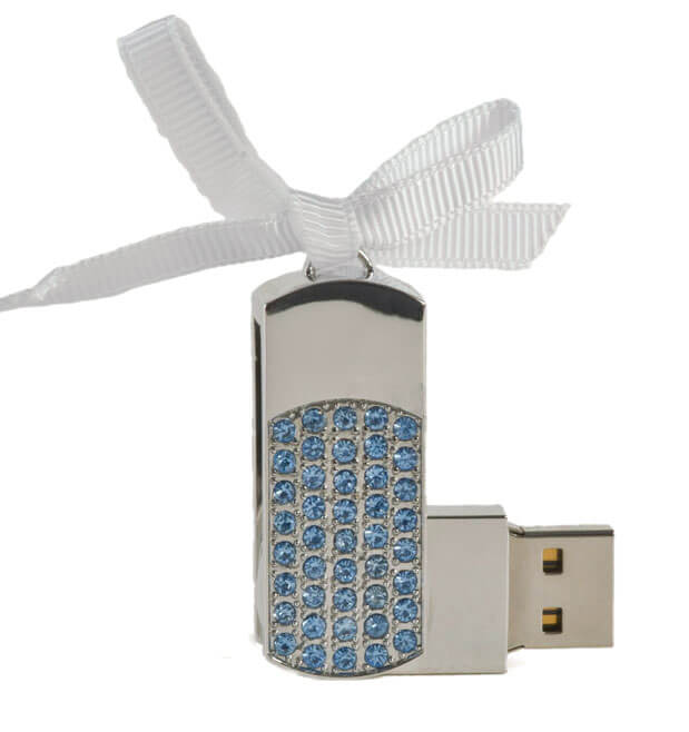 Blue Jewel Twist USB Flash Drive