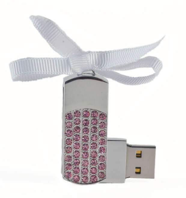 Pink Jewel Twist USB Flash Drive