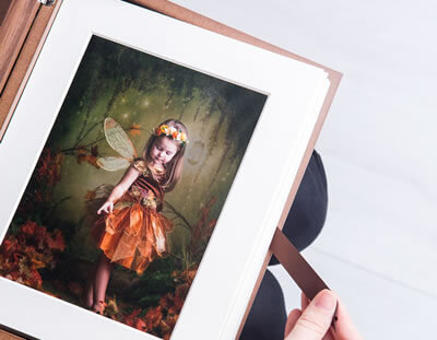 Combine digital files with matted prints in a folio box