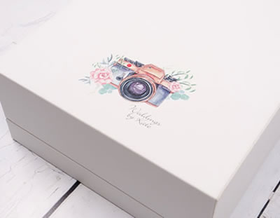 The Window Folio Boxes can be branded on the back of the box