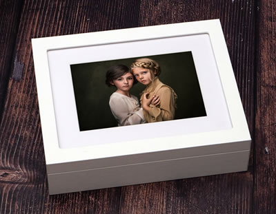10x8 Premium Window Folio Boxes shown in white