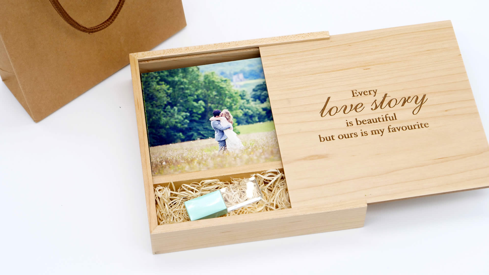 Set of 15 - 4x6 photo box (option to add 16gb USB) Wood print box with  enough space for 4x6 prints (save 3 dollars per box)